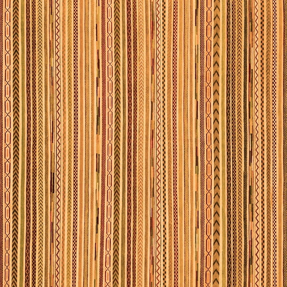 Ahgly Company Indoor Square Abstract Orange Modern Area Rugs, 7' Square