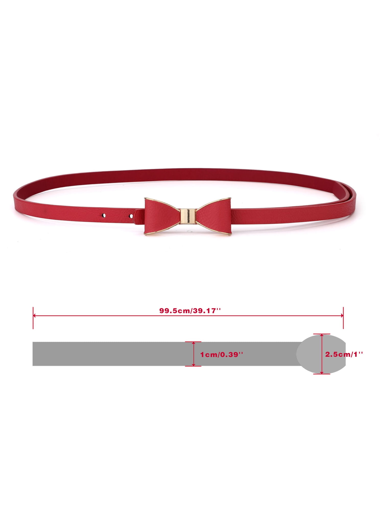 Unique Bargains Women's Metal Edge Bow-knot No Buckle Thin Waist Belt