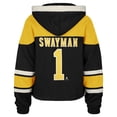 thumbnail image 3 of Women's '47 Jeremy Swayman Black Boston Bruins Superior Lacer Cropped Pullover Hoodie, 3 of 3