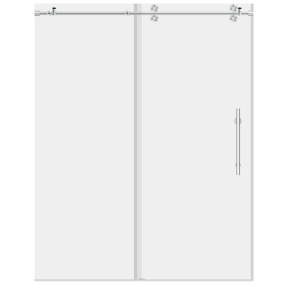 Sliding Shower Door with Stationary Panel 56-60W 79H Ultra D Chrome