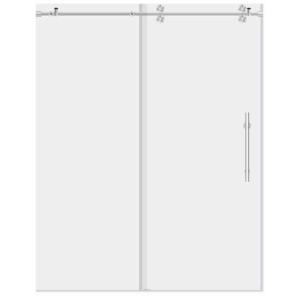 Sliding Shower Door with Stationary Panel 5660W 79H Ultra D Chrome