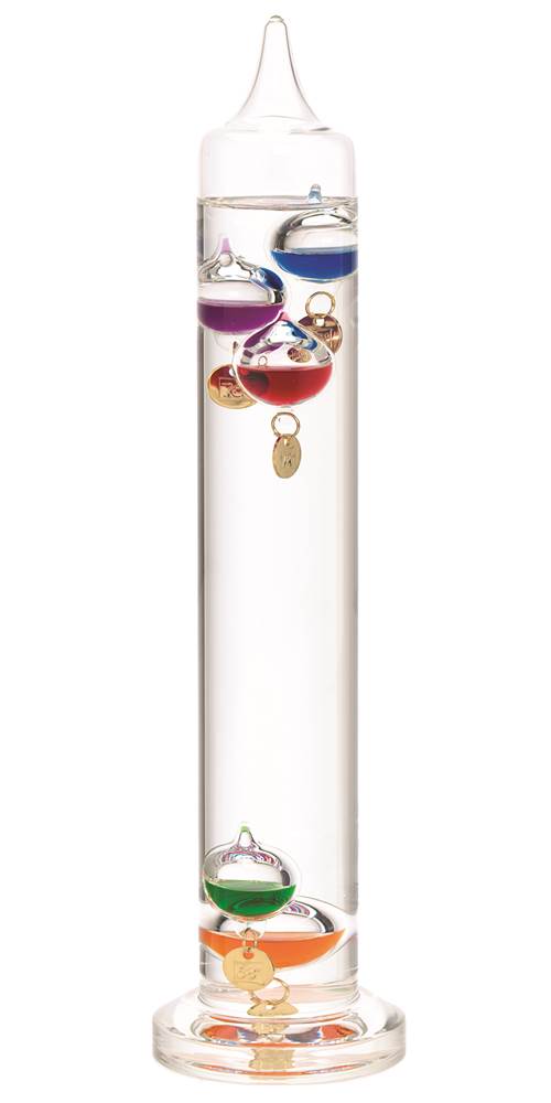 13 in. Liquid Galileo Thermometer with MultiColored Floats