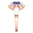 thumbnail image 3 of Halo Engagement Ring for Women - 2.72ct Simulated Tanzanite in 14K Rose Gold Promise Ring, 3 of 6