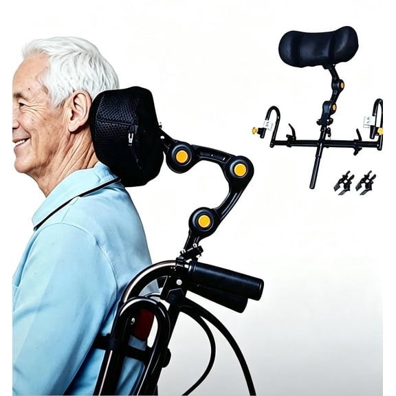 Adjustable Wheelchair Headrest with Side Support Universal Fit