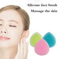thumbnail image 2 of Cepillo exfoliante de limpieza facial de silicona, almohadilla de cepillo de limpieza facial manual Limpiador facial suave para exfoliar y masajear los poros para todo tipo de piel rosa roja Jormftte HMJM012-4, 2 of 4