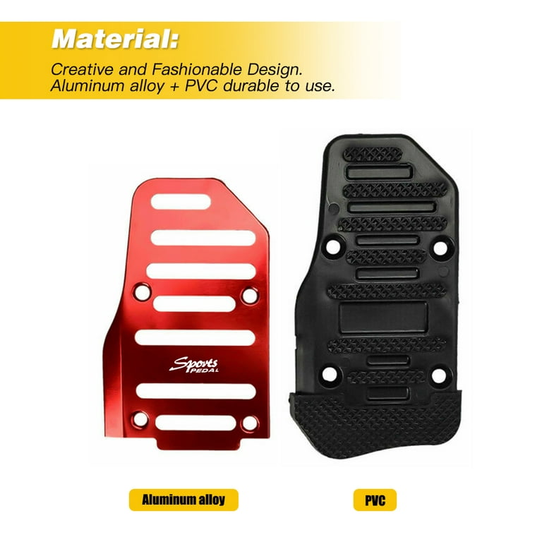 Manual Pedal Cover Red Nonslip Car Pedal Pads Petrol Clutch Brake Pad Cover Foot Pedals Rest Plate Pack of 3, Size: Accelerator Pedal: Length: 15.2cm