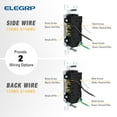 thumbnail image 2 of ELEGRP Tamper-Resistant Decorative Receptacle, 20A 125V Wall Outlet, 2 Pole 3 Wire, Self-Grounding, Back wire & Side wire, Residential Grade, UL , Glossy White, 10 Pack), 2 of 6