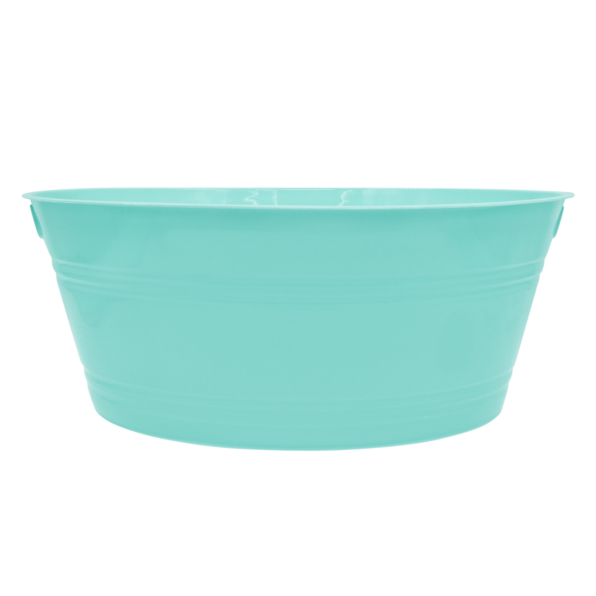 Mainstays 17.5-in Light Blue Plastic Round Party Tub with Handles, Perfect for Parties, 1 Piece