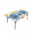 thumbnail image 6 of Blue Yellow Floral Spring Rectangle Tablecloth, Waterproof Elastic Fitted Table Covers for 5 Foot Tables, 30x60inch Decorative Tablecloths for Picnic, Camping, Outdoor, Elegant Botanical Summer, 6 of 6