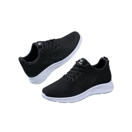 

Woobling Ladies Walking Shoes Mesh Running Shoe Sport Sneakers Women Athletic Sneaker Patchwork Lace Up Breathable Black 5.5