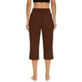 thumbnail image 7 of Comdrip Capri Yoga Pants for Women, Pants for Women High Waisted Crop Work Pants Summer Casual Slacks Yoga Dress Pant Yoga Pants Women Brown S, 7 of 7