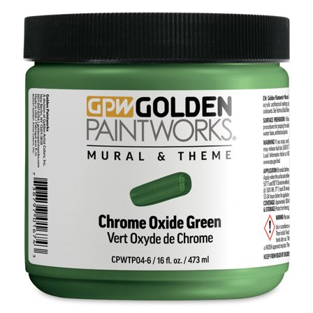 Golden Paintworks Mural and Theme Acrylic Paint - Chrome Oxide Green, 16 oz, Jar
