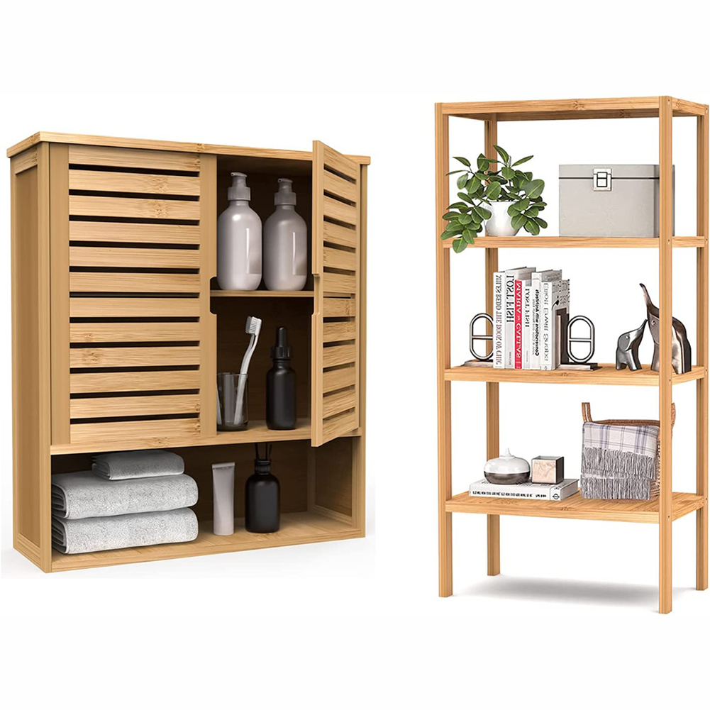 Bamboo bathroom wall and 4 levels of freestanding bathroom