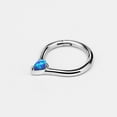 thumbnail image 3 of Blue Opal Septum Rings for Women 16 Gauge Septum Clicker Surgical Steel Septum Piercing Rings 16g Septum Jewelry 8mm Teardrop Septum Ring Hoop, 3 of 4