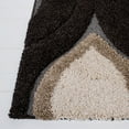 thumbnail image 6 of SAFAVIEH Florida Declan Geometric Shag Area Rug, Dark Brown/Ivory, 6'7" x 6'7" Round, 6 of 8