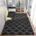 thumbnail image 4 of Junovo 5'x7'Modern Geometric Area Rug for Bedroom and Living Room, Fluffy Indoor Carpet for Family Room Decor,Black, 4 of 7