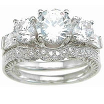 LaRaso Co 3 Carat TW Vintage Style CZ Wedding Rings Set for Women Size 9