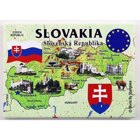 Slovakia EU Series Souvenir Fridge Magnet 2.5" X 3.5"