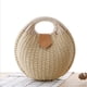 thumbnail image 3 of Bolso de ratán con forma de concha de paja, moderno y elegante, para mujer (beige), 3 of 7
