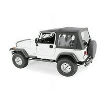 Rampage by RealTruck Factory Replacement Soft Top | Vinyl, Black Denim with Tinted Windows | 99315 | Compatible with 1997 - 2006 Jeep Wrangler with Full Steel Doors