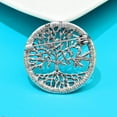 thumbnail image 3 of Broche Bijoux pour Femmes Hommes, Broche Classique en Acier Inoxydable Arbre de Vie pour Robe de Mariée Ou Fête, 1 Pce-Argent, 3 of 5