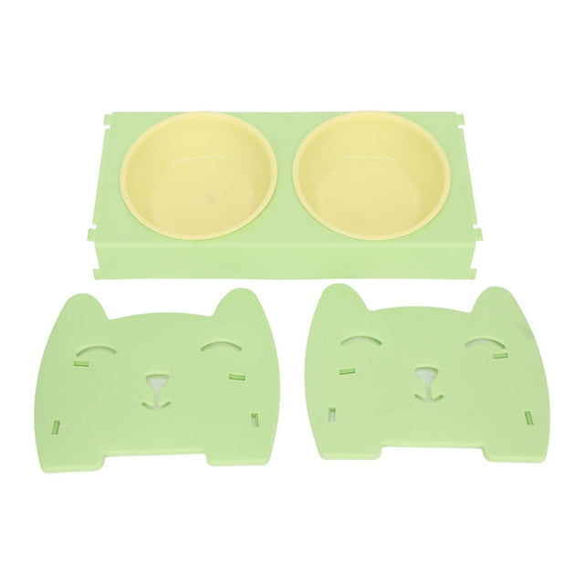 Dual Pet Food Bowl, Large Capacity Dry Wet Separation Spill Proof Multipurpose Lightweight Double Dog Cat Bowl For Pets For Home For Dogs Pink,Green,Orange