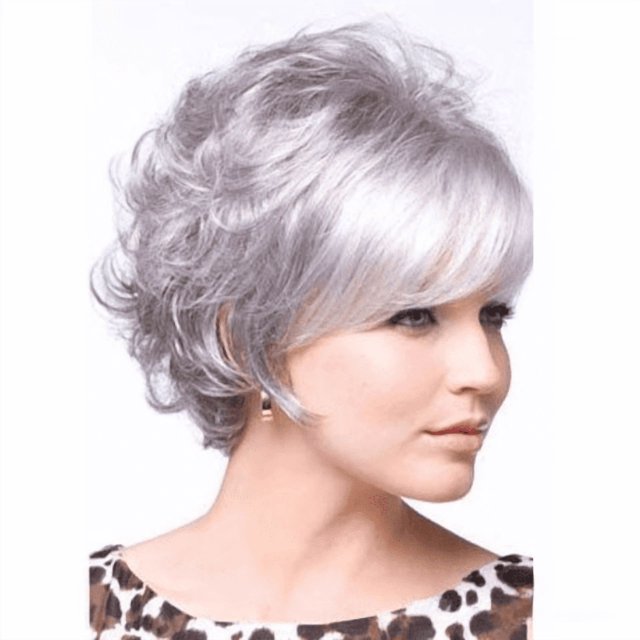 Cabello Corto Rizado Femenino Esponjoso Rizado Personalidad Moda Peinado Peluca Facial