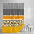thumbnail image 3 of Modern Style Shower Curtain, Yellow White Diamond Red Stripes Black Gray Rectangle Waterproof Shower Curtain Set with 12 Hooks Lightweight Bath Curtains Fabric Bathroom Decor 72x84 Inches, 3 of 9