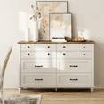 White 8 Drawer Dresser for Bedroom, Wooden Chest of Drawers for Living