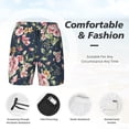 thumbnail image 3 of Balery Vintage Floral Bañador para hombre, shorts de playa de secado rápido con entrepierna y forro de compresión-3X-Large, 3 of 6