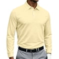 thumbnail image 7 of Men's Polo Shirts 3 Button Quick Dry Performance Long Sleeve Polo Shirts Golf Shirt, 7 of 7