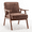 Brown, variant on Mid-Century Modern Accent Chair, LEGAHOME Velvet Fabric Arm Chair with Solid Wood Frame and Extra-Thick Backrest, Upholstered Armchair Comfort Reading Chair Lounge Chair for Living Room, Blue