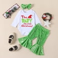 thumbnail image 2 of My First Christmas Baby Girls Outfits The Baby Who Stole Christmas Romper +Plush Flare Pants +Headband Set Fall Winter Xmas Clothes, 2 of 8
