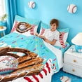 thumbnail image 3 of meiyoeat Baseball Sport Gloves Bed Sheets For Boys,Blue Ice Cream Drip Full Size Sheets For Kids,4-Piece, 3 of 6