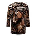 thumbnail image 5 of BangWanChi 3/4 Length Sleeve Womens Tops Women's Fashion Tees Casual Crewneck 3/4 Sleeve Loose T Shirt Ladies Tops Blouses Shirts, 5 of 5