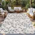 thumbnail image 2 of Navy Blue Leaves Outdoor Rug for Patio/Deck/Porch, Non-Slip Large Area Rug 3 x 5 Ft, Vintage Summer Botanical Farmhouse Rustic Indoor Outdoor Rugs Washable Area Rugs, Camping Rug Carpet Runner, 2 of 8