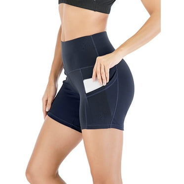 Women Athletic Active Yoga Short Shorts Booty Shorts Mini Hot Pants Sport Leggings Quick Dry Activewear Workout Sweat Running Shorts with pockets