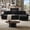 Black, variant on COPIAE 123'' Cloud Modular Couch Sofa, Oversized 3 Seat Comfy Sofa For Living Room, Sectional Couches With Ottoman, Detachable Seat Cushion & Backrest Cover, Khaki