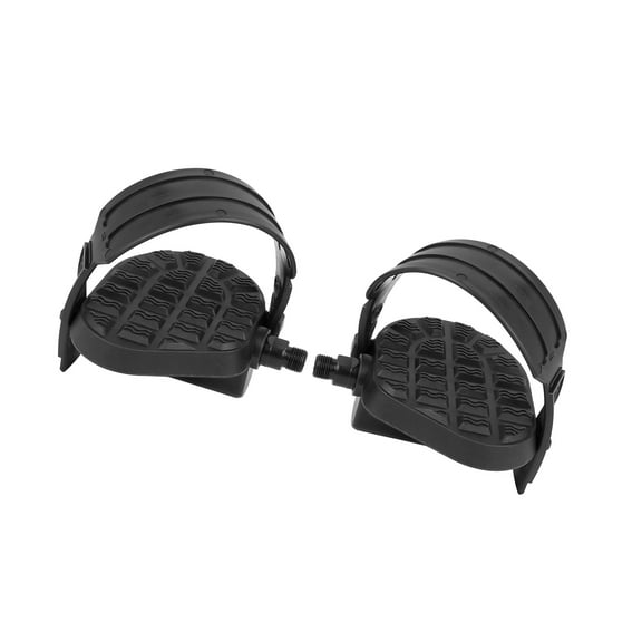 1 Pair Road Mountain Bike Pedals 9/16'' Spindle Platform Non Slip w Belts Strap