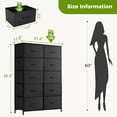 thumbnail image 4 of GIANNA 10 Drawer Dresser for Bedroom, Tall Chest Organizer with Fabric Bins, Freestanding Storage Cabinet, Black, 4 of 5