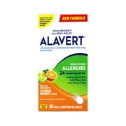Alavert Allergy 24Hour Relief (Citrust Burst Flavor Orally Disintegrating Tablets), Nondrowsy, Antihistamine, Citrus Burst, 60 Count