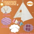 thumbnail image 3 of 4 Pcs Teepee Tent for Kids Indoor Foldable Toddler Cotton Canvas Sleepover Childrens Tent for Girls Boys Outdoor Playhouse Room Camping Study Read Play Game, 4 Colors, 3 of 7