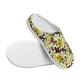 thumbnail image 3 of Daiia Lilies Flowers Print Women’s Fuzzy Slippers Memory Foam Lightweight House Shoes Cozy Loafer Flannel House Shoes-44/45, 3 of 7