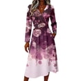 thumbnail image 3 of Womens Summer Casual Midi Maxi Dresses Plus Size Flowy Casual V Neck Wrap Dress Elegant Formal Floral a Line Dress, 3 of 5