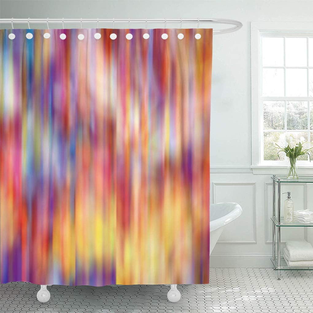 KSADK Blue Batik Colorful Style Red Bright Shower Curtain Bathroom