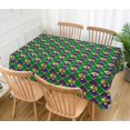 thumbnail image 2 of Mardi Gras Tablecloth New Orleans Masquerade Carnival Holiday Party Decoration Fleur De Lis Mask Kitchen Dining Room Table Cloth Cover-60×84inch, 2 of 5