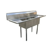 72" Stainless Steel Sink Two Compartment Commercial Kitchen Restaurant NSF