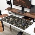 thumbnail image 3 of Floral Desk Pad Leaves Vintage Aesthetic Desk Mouse Pad Flower Plant Black Extended Mouse Pad Large Gaming Mousepad XL Laptop Computer Mouse Keyboard Mat 31.5 x 11.8 in for Office Desk Decor., 3 of 6