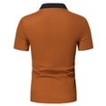 thumbnail image 3 of Camisetas Elvqul para Caballero Marrón Playa Patchwork Manga Corta Solapa Botones, 3 of 6