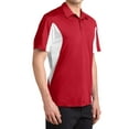 thumbnail image 4 of Mens Side Blocked Polyester Micropique Sport-Wick Polo True Red/ White X-Small, 4 of 5